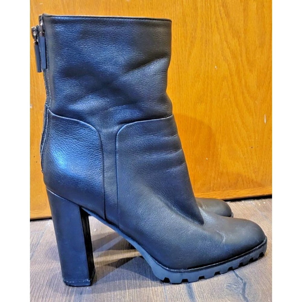 ALDO Women's Boots Size 9 Chunky High Heel Platform Black Leather Booties Witchy